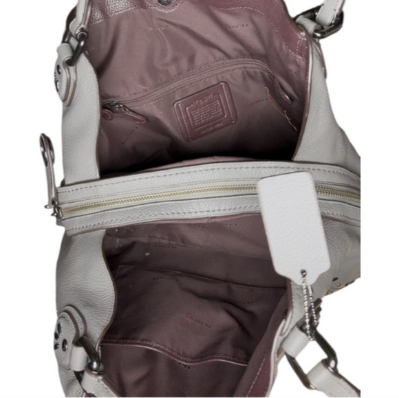 Coach Edie 31 Prairie Rivets Turnlock Bag In Gray Leather Gunmetal Hardware - Picture 12 of 12